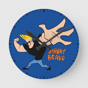 Johnny Bravo Iconic Pose Round Clock