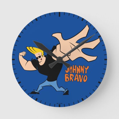 Johnny Bravo Iconic Pose Round Clock