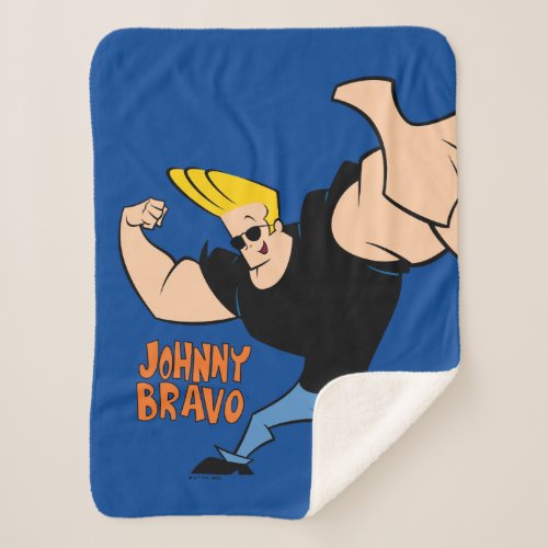 Johnny Bravo Iconic Pose Sherpa Blanket