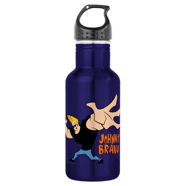 Johnny Bravo Iconic Pose Stainless Steel Water Bottle (Front)