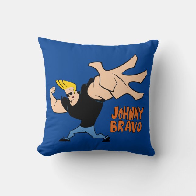 Johnny Bravo Iconic Pose Throw Pillow (Front)