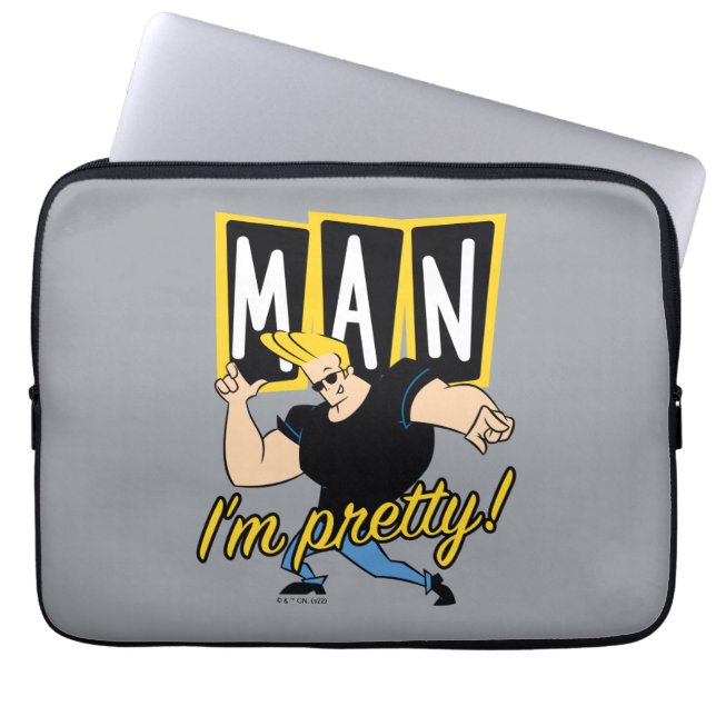 Johnny Bravo - Man I'm Pretty Laptop Sleeve (Front)