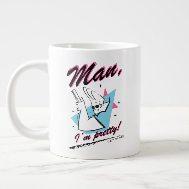 Johnny Bravo - Man I'm Pretty Retro Graphic Giant Coffee Mug (Left)