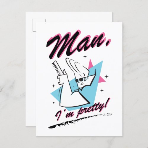 Johnny Bravo _ Man Im Pretty Retro Graphic Postcard