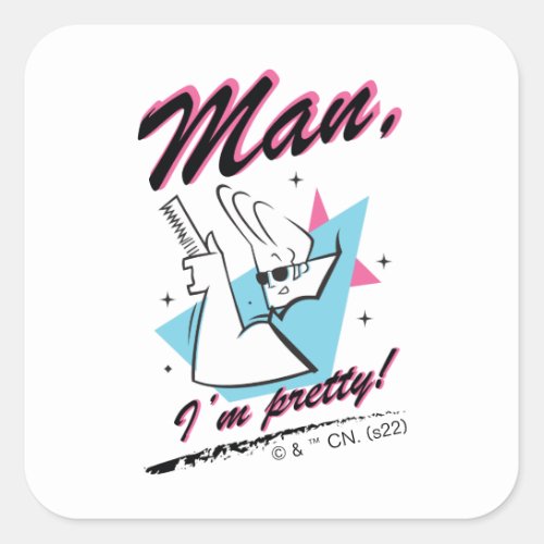 Johnny Bravo _ Man Im Pretty Retro Graphic Square Sticker