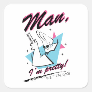 Johnny Bravo - Man I'm Pretty Retro Graphic Square Sticker