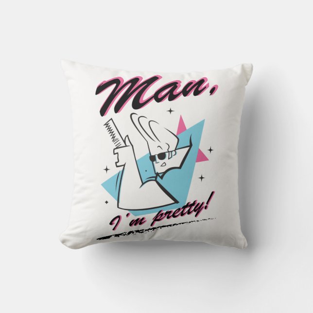 Johnny Bravo - Man I'm Pretty Retro Graphic Throw Pillow (Front)