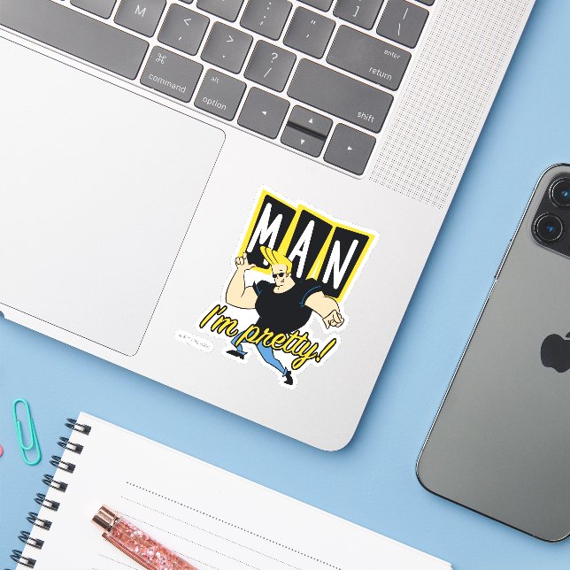Johnny Bravo - Man I'm Pretty Sticker (Laptop w/ iPhone)
