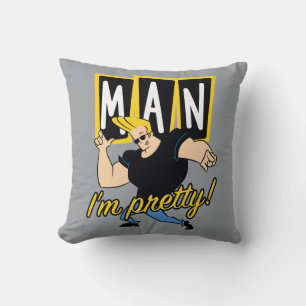 Johnny Bravo - Man I'm Pretty Throw Pillow