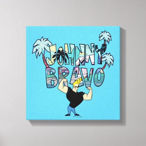 Johnny Bravo Palm Tree Name Canvas Print