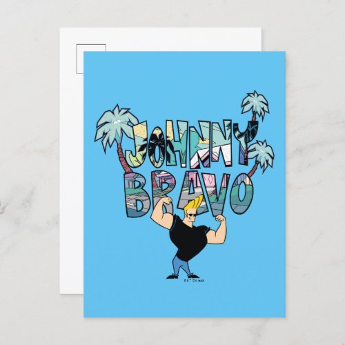 Johnny Bravo Palm Tree Name Postcard