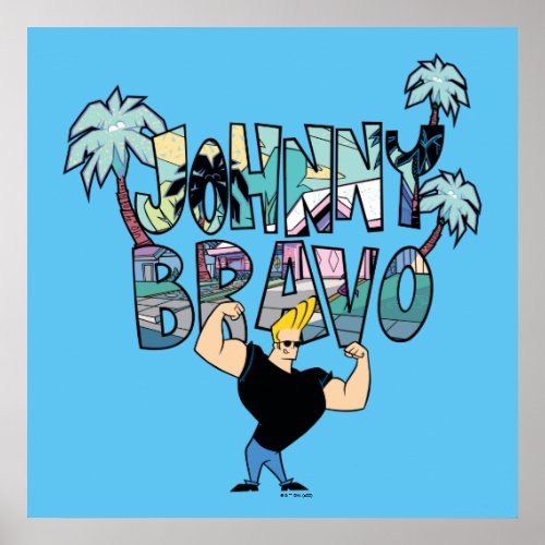 Johnny Bravo Palm Tree Name Poster