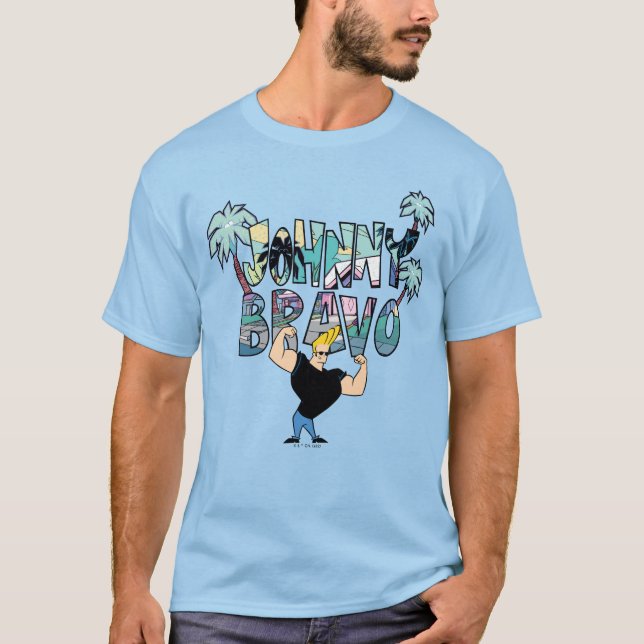 Johnny Bravo Palm Tree Name T-Shirt (Front)