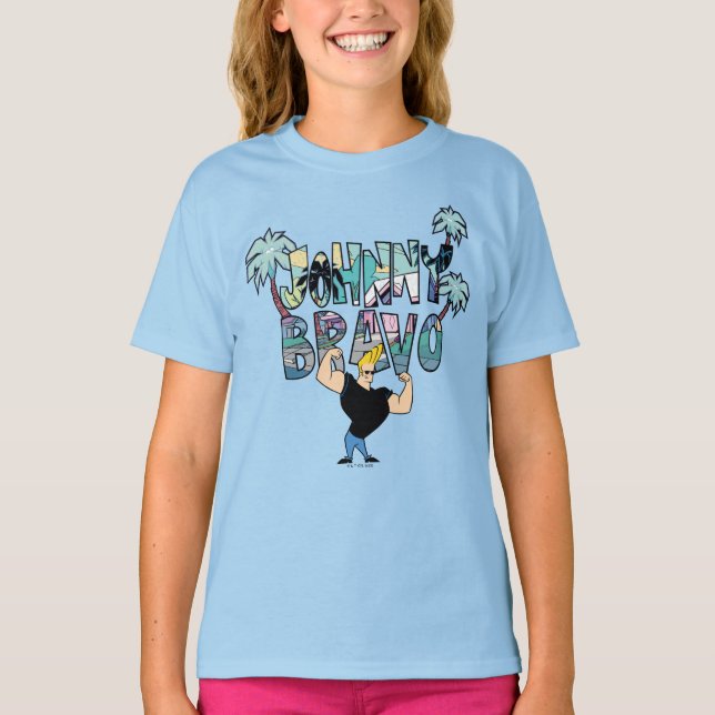 Johnny Bravo Palm Tree Name T-Shirt (Front)