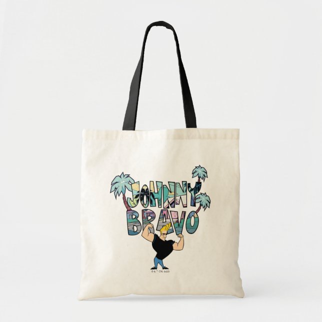 Johnny Bravo Palm Tree Name Tote Bag (Front)