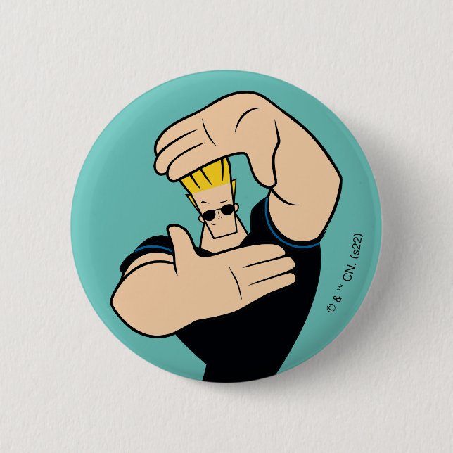 Johnny Bravo Picture Frame Pose Button (Front)