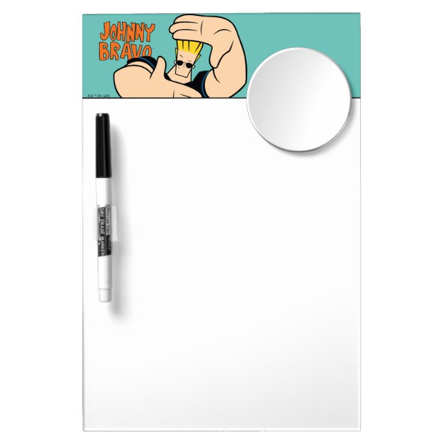 Johnny Bravo Picture Frame Pose Dry Erase Board With Mirror (Front)