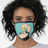 Johnny Bravo Picture Frame Pose Face Mask (Worn Her)