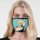 Johnny Bravo Picture Frame Pose Face Mask (Worn Her)