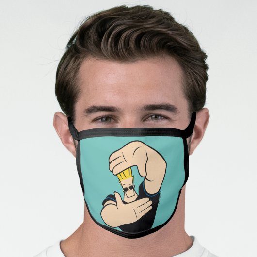 Johnny Bravo Picture Frame Pose Face Mask (Worn Him)