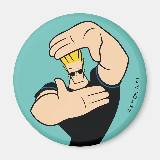Johnny Bravo Picture Frame Pose Magnet (Front)