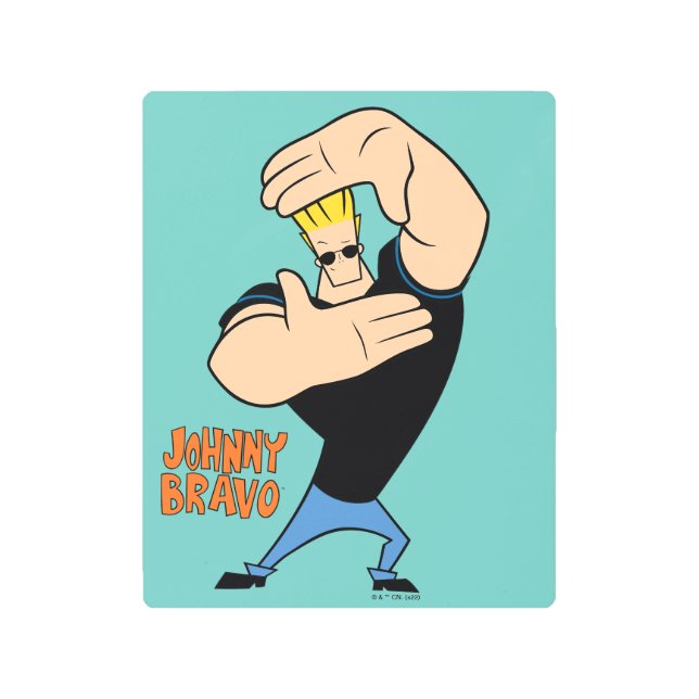Johnny Bravo Picture Frame Pose Metal Print (Front)