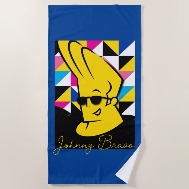 Johnny Bravo Pop Art Graphic Beach Towel (Front)