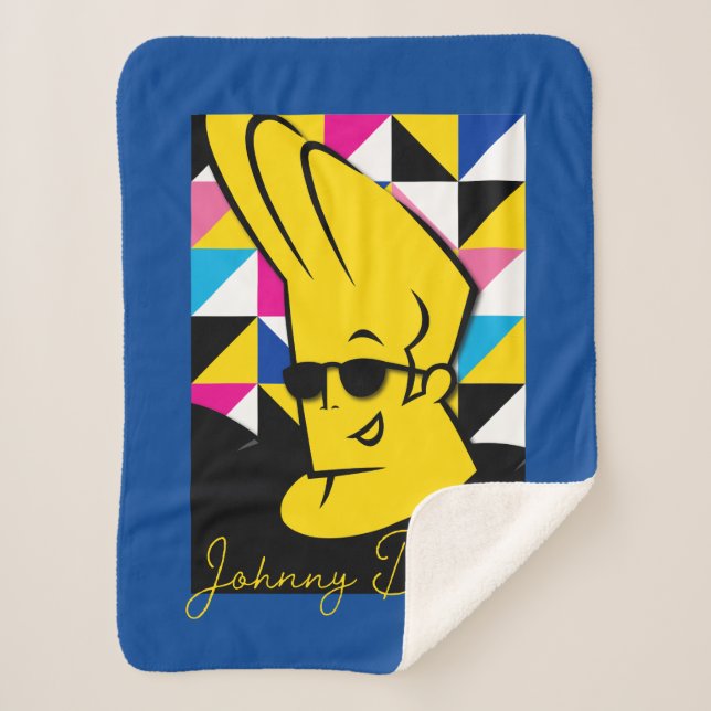 Johnny Bravo Pop Art Graphic Sherpa Blanket (Front)