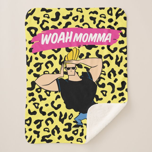 Johnny Bravo - Woah Momma Sherpa Blanket (Front)