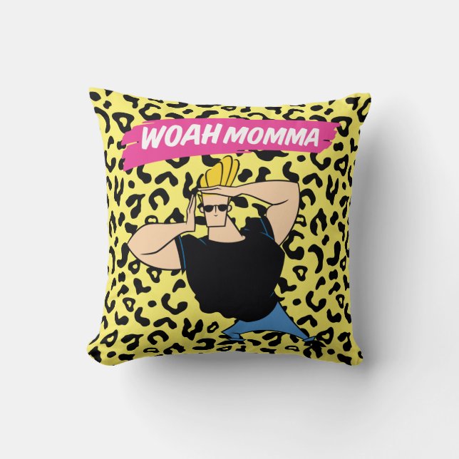 Johnny Bravo - Woah Momma Throw Pillow (Front)