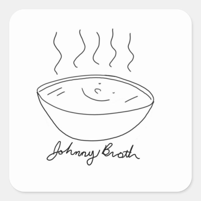 Johnny Broth Button Square Sticker (Front)