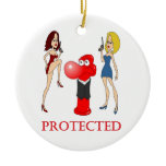 Johnny Condom Protected Ceramic Ornament