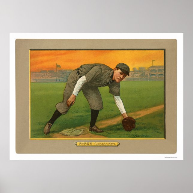 Johnny Evers Cubs Baseball 1911 Poster (Front)