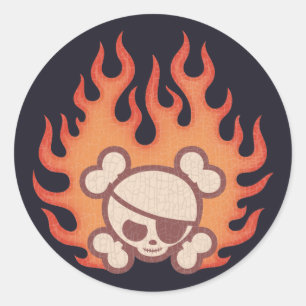 Johnny Flames Classic Round Sticker