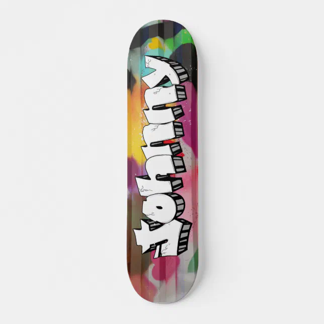 Johnny Graffiti Custom Personalized Skateboard | Zazzle