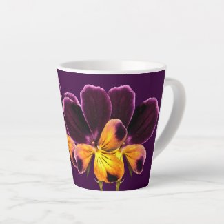 Johnny Jump Up Viola Flowers Floral Latte Mug