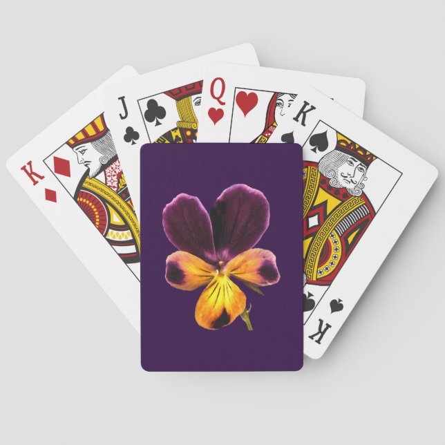 Johnny Jump Up Yellow Purple Floral Playing Cards (Back)