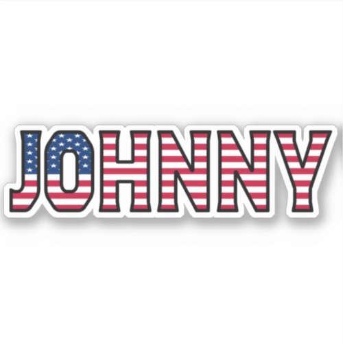 Johnny Name First Name USA Sticker Stickerset