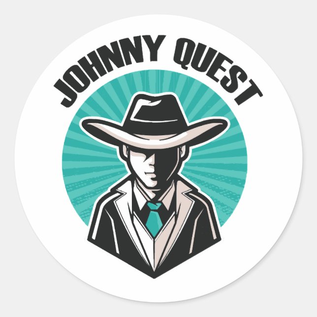 Johnny Quest Classic Round Sticker (Front)