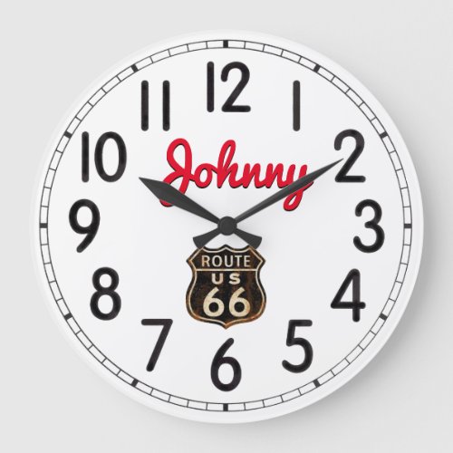 Johnnys Route 66 Large Clock
