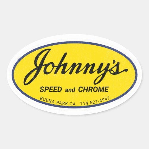 Johnnys Speed and Chrome Oval Sticker