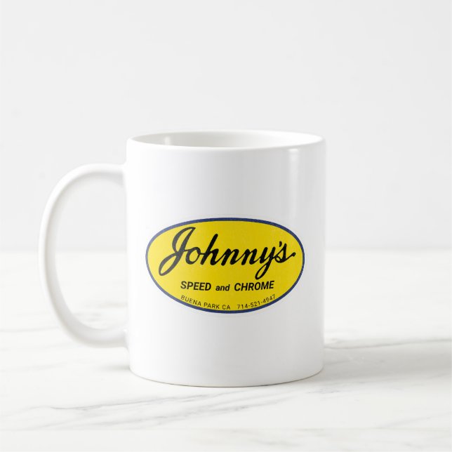 Johnny's Speed and Chrome vintage Coffee Mug (Left)