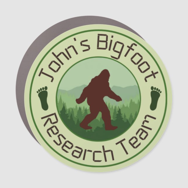 John's Bigfoot Research Team Car Magnet  (Front)
