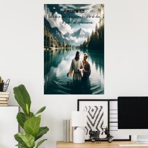 Johns Divine Baptism of Jesus Christ Poster