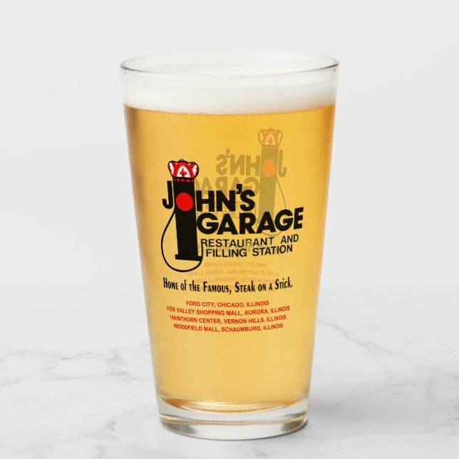 John's Garage Restaurants in Illinois Glass (Front Filled)