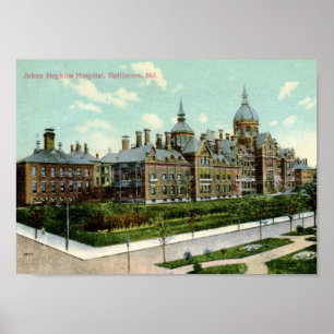 Johns Hopkins Hospital, Baltimore 1910 Vintage Poster