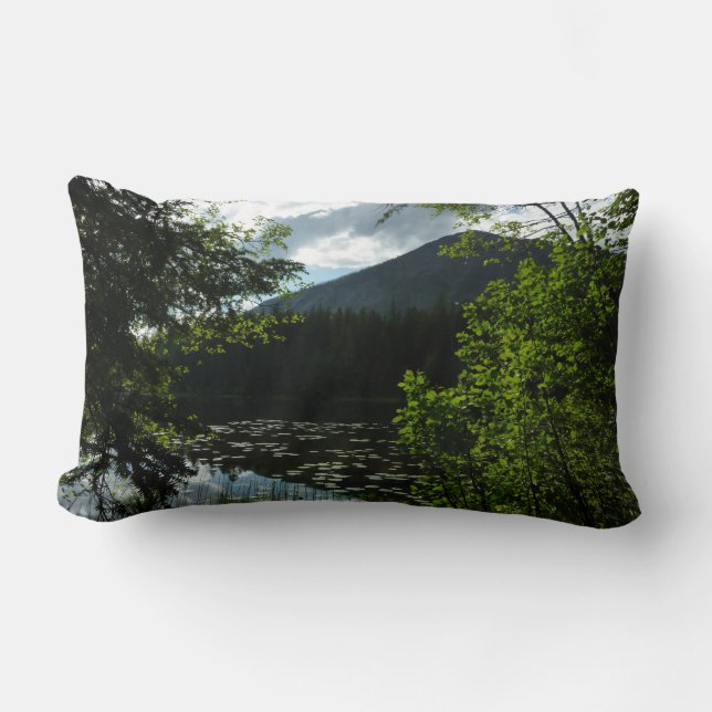 Johns Lake I at Glacier National Park Lumbar Pillow (Front)