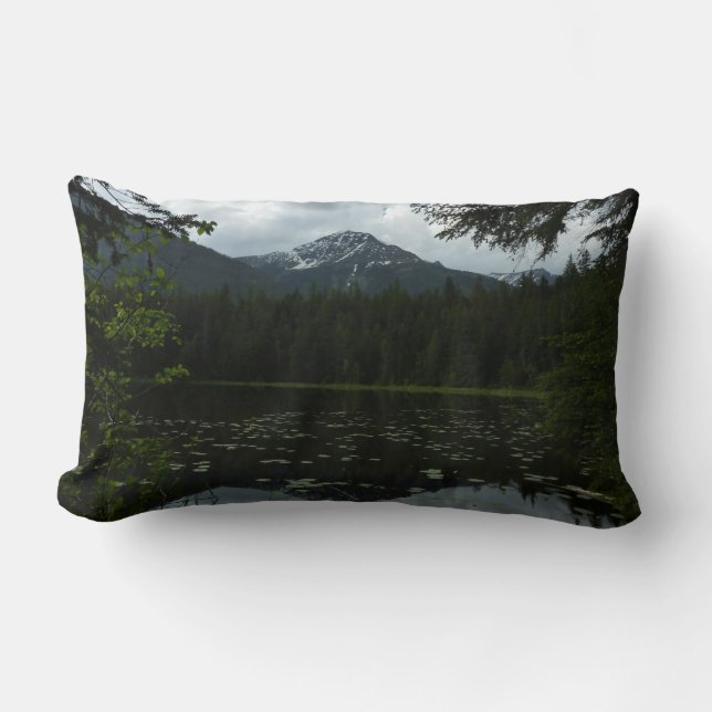 Johns Lake II at Glacier National Park Lumbar Pillow (Front)