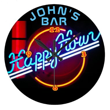 JOHN'S - Name Neon Sign Bar Mancave Den Clock Fun