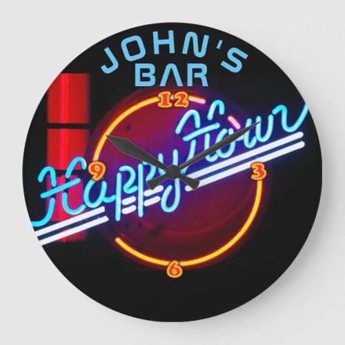 JOHN'S - Name Neon Sign Bar Mancave Den Clock Fun